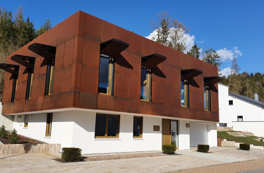 Cortenblech-Fassade, Wohnhaus Fichtenberg